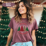 Merry Christmas Shirt, Retro Christmas Shirt, Bufalo Plaid Tree Shirt, Leopard Print Shirt, Christmas Tree Shirt, Christmas Gift Women