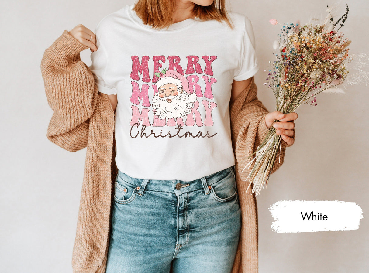 Retro Santa Merry Christmas Shirt, Christmas Shirt, Merry Christmas Shirt, Santa Claus Shirt, Holiday Shirt, Christmas Gift, Winter Shirt