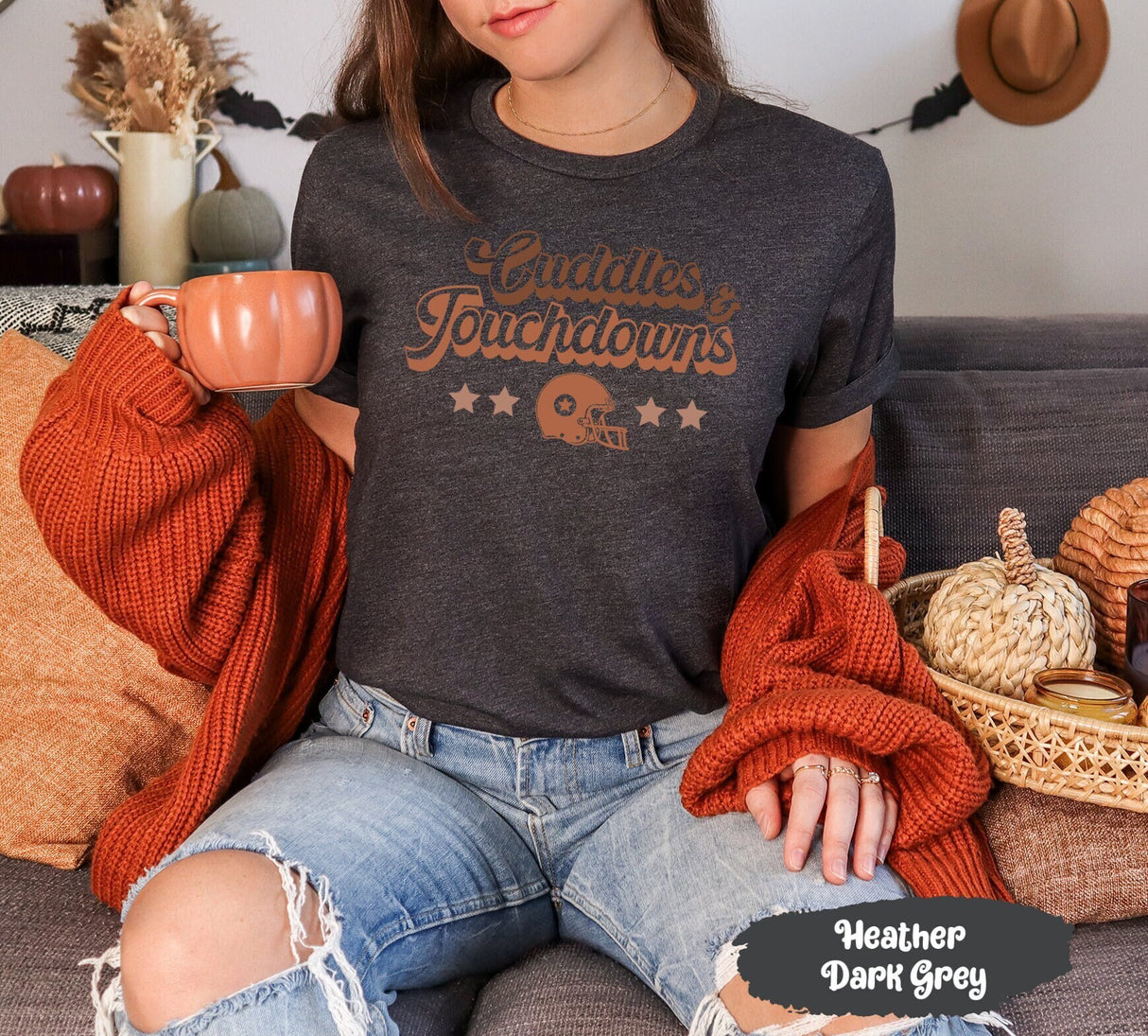 Cuddles And Touchdowns Shirt with Football Helmet, Football Girlfriend Shirt, Football Shirt, Football Mom, Football Shirts, Sports Shirts