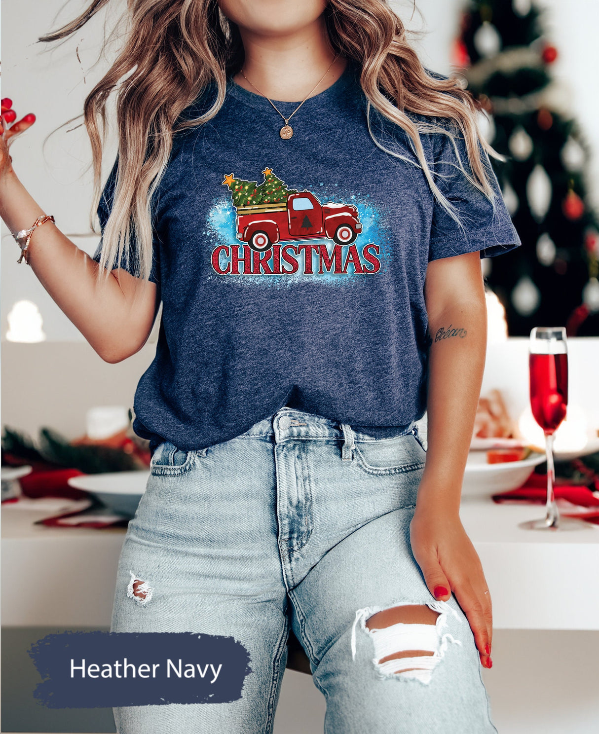 Christmas Red Truck Shirt, Christmas Shirts, Christmas Gifts, Family Christmas Tees, Christmas Tshirt, Christmas Tees, Retro Christmas Shirt