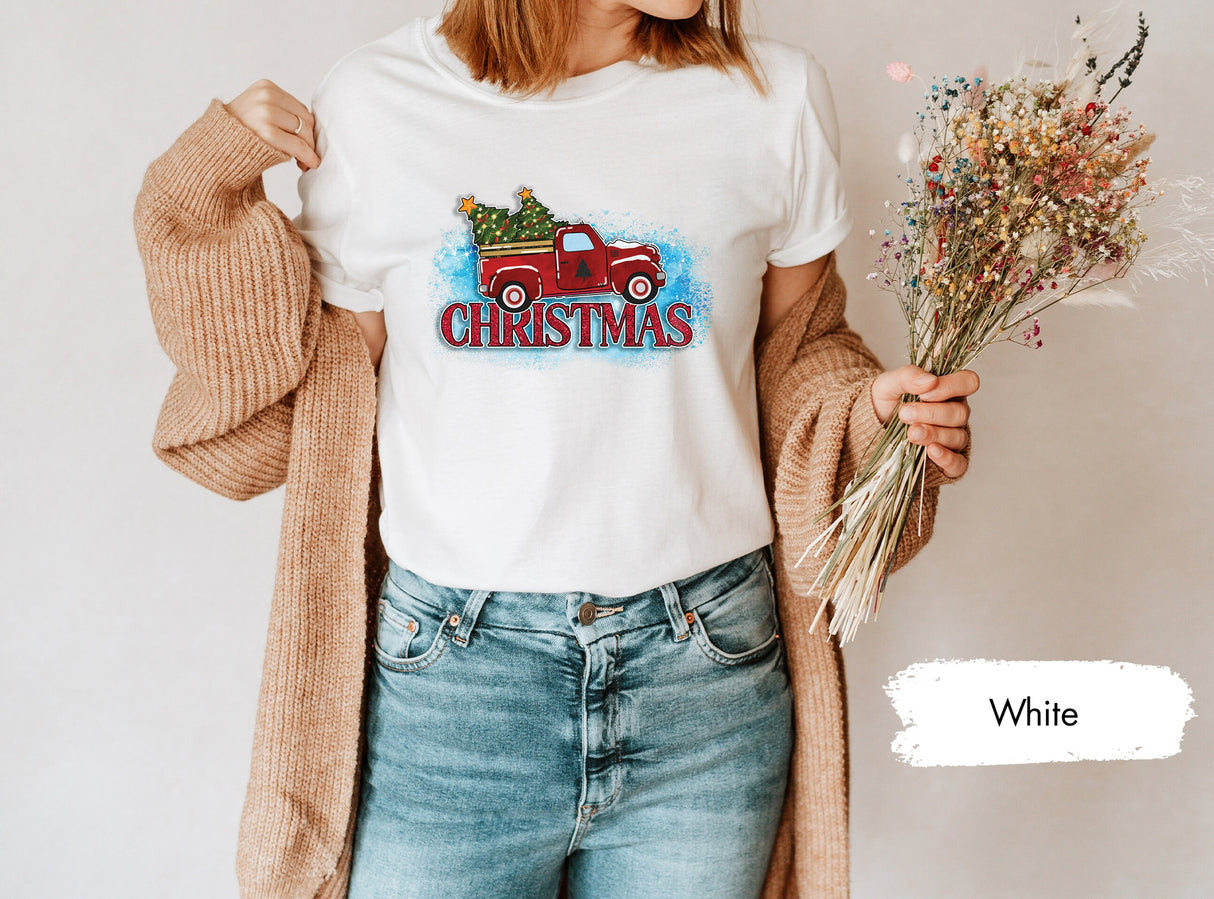 Christmas Red Truck Shirt, Christmas Shirts, Christmas Gifts, Family Christmas Tees, Christmas Tshirt, Christmas Tees, Retro Christmas Shirt