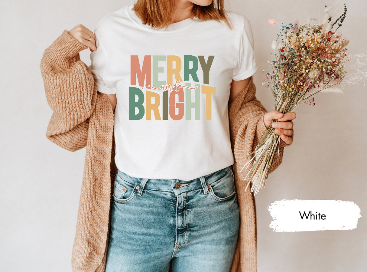 Merry And Bright Shirt, Christmas Shirt, Merry Christmas TShirt, Christmas Gifts, Women's Christmas Shirt, Xmas Shirt, Christmas Tee