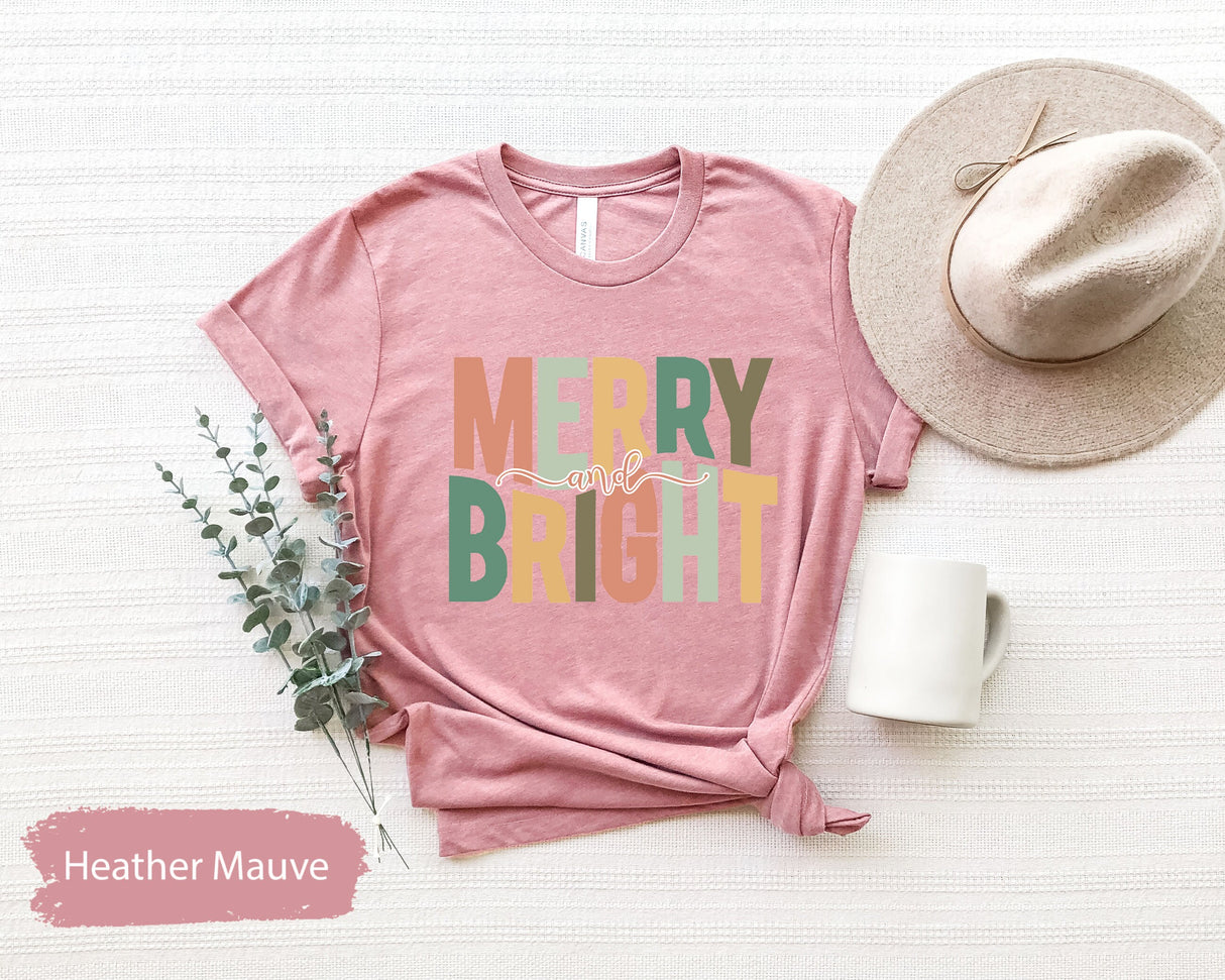 Merry And Bright Shirt, Christmas Shirt, Merry Christmas TShirt, Christmas Gifts, Women's Christmas Shirt, Xmas Shirt, Christmas Tee