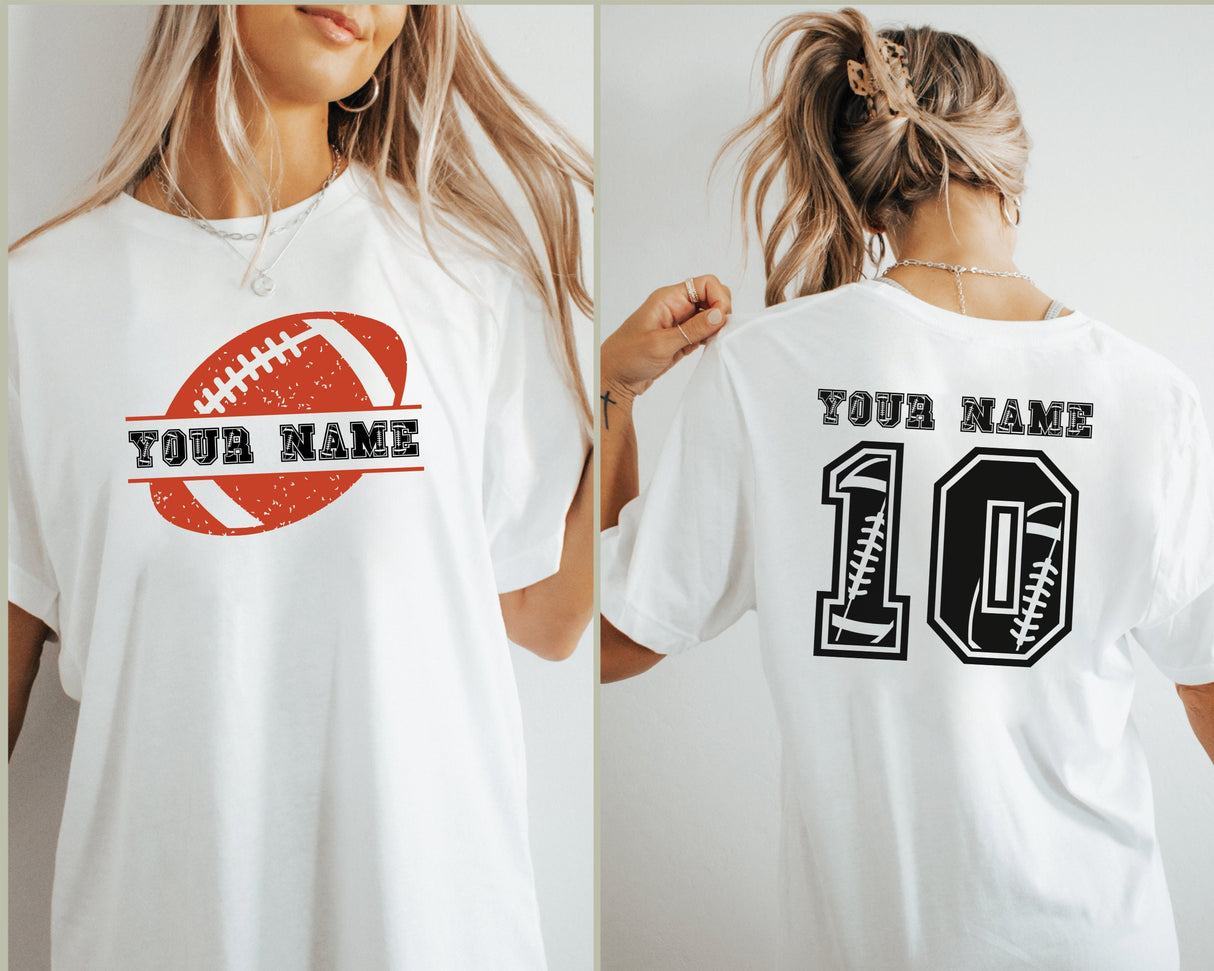 Custom Football Tee, Football Shirt, Custom Name Shirt, Personalized Gift, Customizable Tshirt, Customized Gifts, Football Christmas