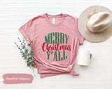 Merry Christmas Y'All Tee, Merry Shirt, Merry Christmas, Christmas Gifts, Cute Christmas Shirt, Holiday Tshirt, Xmas Family Shirt