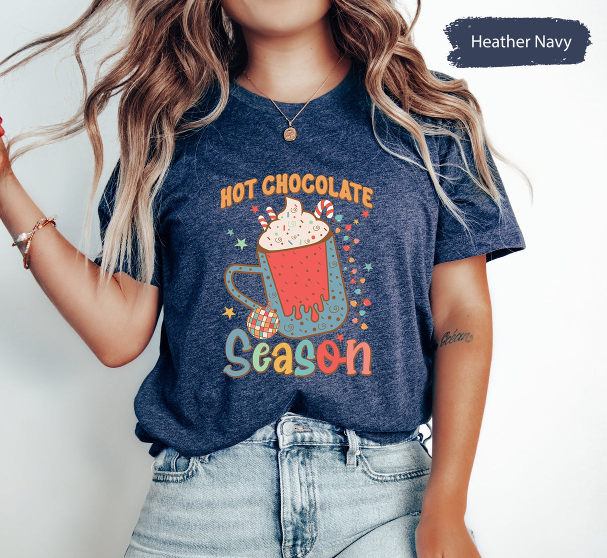 Hot Chocolate Shirt, Christmas Gifts, Winter Shirts, Gift for Her, Merry Christmas, Christmas Tshirt, Xmas Tees, Christmas Gift Women