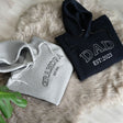 Embroidered Gift for Dad Custom Sweatshirt with Date, Father Christmas Gift, Gift for Grandpa, Embroidered Fathers Day Hoodie, Gift for Him - Arria Home