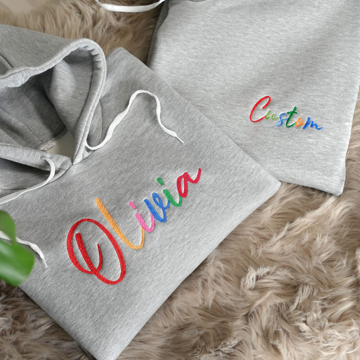 Custom Embroidered Name Sweatshirt Personalized Unisex Hoodie, Custom Text Crewneck, Birthday Gift, Gift for Her, Christmas Gift Idea - Arria Home