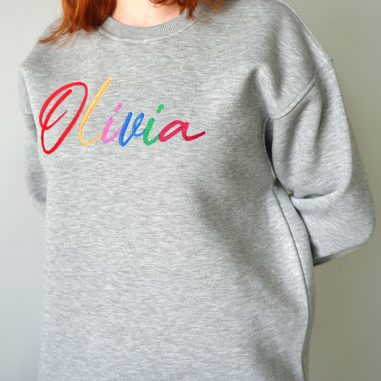 Custom Embroidered Name Sweatshirt Personalized Unisex Hoodie, Custom Text Crewneck, Birthday Gift, Gift for Her, Christmas Gift Idea - Arria Home