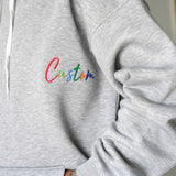 Embroidered Custom Monogram Sweatshirt, Personalized Embroidery Hoodie, Unisex Crewneck, Anniversary Gift, Christmas Gift for Couple - Arria Home