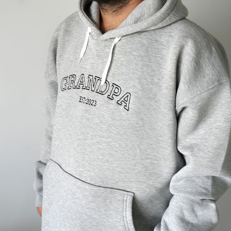 Embroidered Gift for Dad Custom Sweatshirt with Date, Father Christmas Gift, Gift for Grandpa, Embroidered Fathers Day Hoodie, Gift for Him - Arria Home