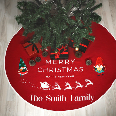 Personalized Christmas Tree Skirt, Custom Christmas Tree Family Holiday Decorations, Xmas Pine Tree Decorations, Gift for Christmas - Arria Home