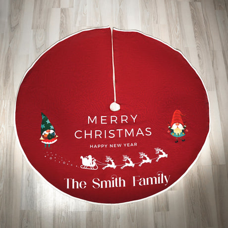 Home Decor Christmas Tree Skirt Personalized, Custom Tree Skirt Xmas Decorations, Christmas Custom Family Gift Holiday Decorations - Arria Home