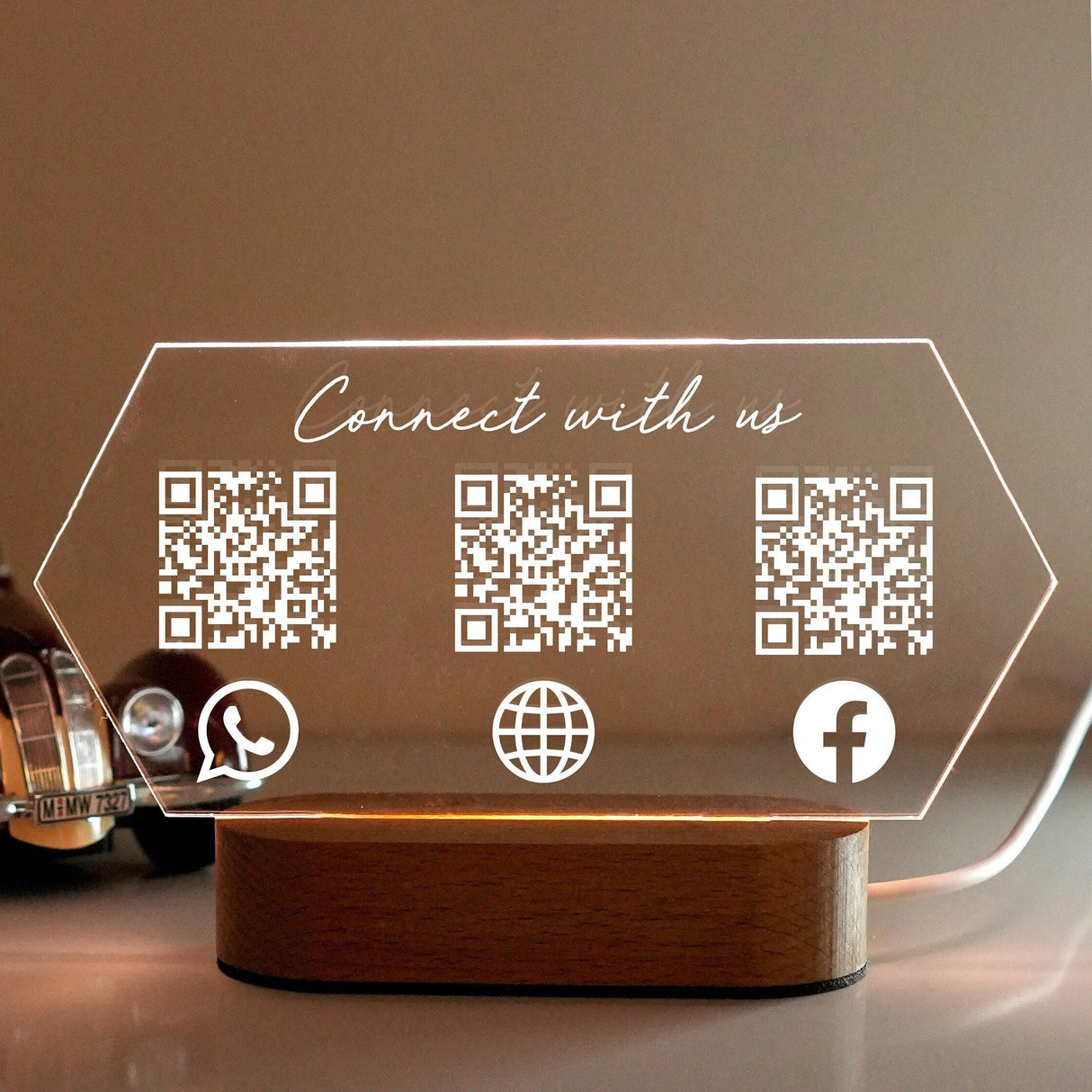 Instagram Facebook Zelle Venmo Cashapp QR Code Sign, Custom Business Payment Sign, Personalized Display Plaque for Small Business - Arria Home