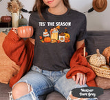 Tis The Season Shirt, Fall Shirt, Pumpkin Shirt, Autumn Shirt, Pumpkin Latte Shirt, Seasonal Shirt, Fall Leaves Shirt, Autumn Gift,Fall Gift