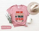 Snow Flakes Tshirt, Christmas Tree Shirt, Merry Christmas Tee, Retro Christmas, Christmas Gift Women, Christmas Cake Shirt, Winter Shirt