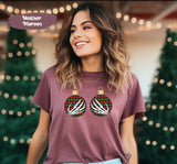 Skeleton Hands Shirt, Hand on Boobs, Buffalo Plaid Shirt, Ornament Shirt, Boob Shirt, Boob Grab Shirt, Christmas Boob Shirt, Funny Christmas