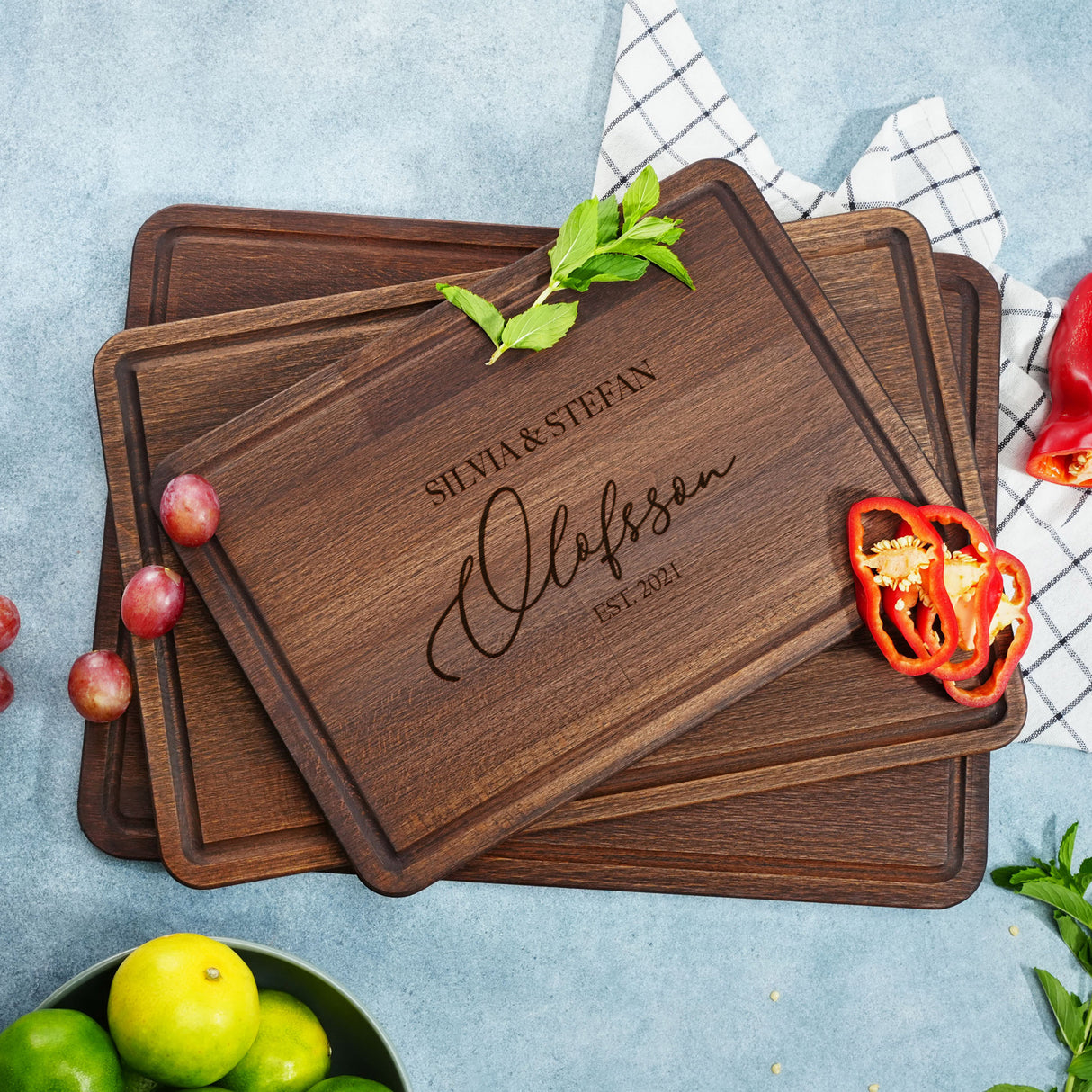 Personalized Mountain Wedding Gift Charcuterie Board, Wedding Gift, Couple Gift, Hiking Couple Gift, Personalized Cutting Board, Engraved - Arria Home