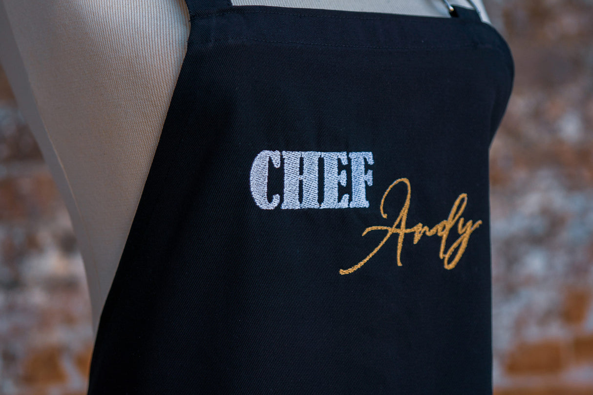 Custom Embroidered Chef Apron, Personalized Apron, Custom Apron, Cute Apron, Customized Apron, Birthday Gift, Christmas Gift, Personalized - Arria Home