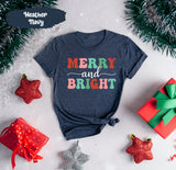 Merry and Bright Shirt, Merry Christmas, Merry Christmas Tee, Merry and Bright Tee, Merry Tee, Merry Shirts, Vintage Santa, Retro Christmas