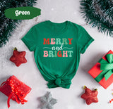 Merry and Bright Shirt, Merry Christmas, Merry Christmas Tee, Merry and Bright Tee, Merry Tee, Merry Shirts, Vintage Santa, Retro Christmas