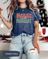 Merry and Pregnant Shirt, Pregnant Announcement, New Mom Shirt, New Mom Gift, Christmas Shirt, Christmas Pregnant Shirt, Christmas Mom Gift