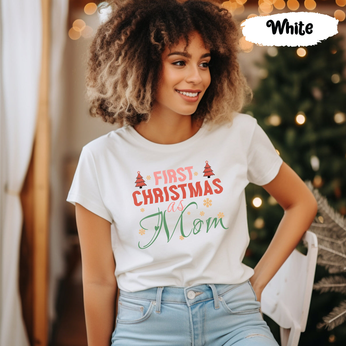 First Christmas As Mom Shirt, Mom Christmas Gift, Mama Shirt, Mother Tshirt, Cute Christmas Shirt, Vintage Santa, Retro Christmas