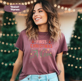 First Christmas As Mom Shirt, Mom Christmas Gift, Mama Shirt, Mother Tshirt, Cute Christmas Shirt, Vintage Santa, Retro Christmas