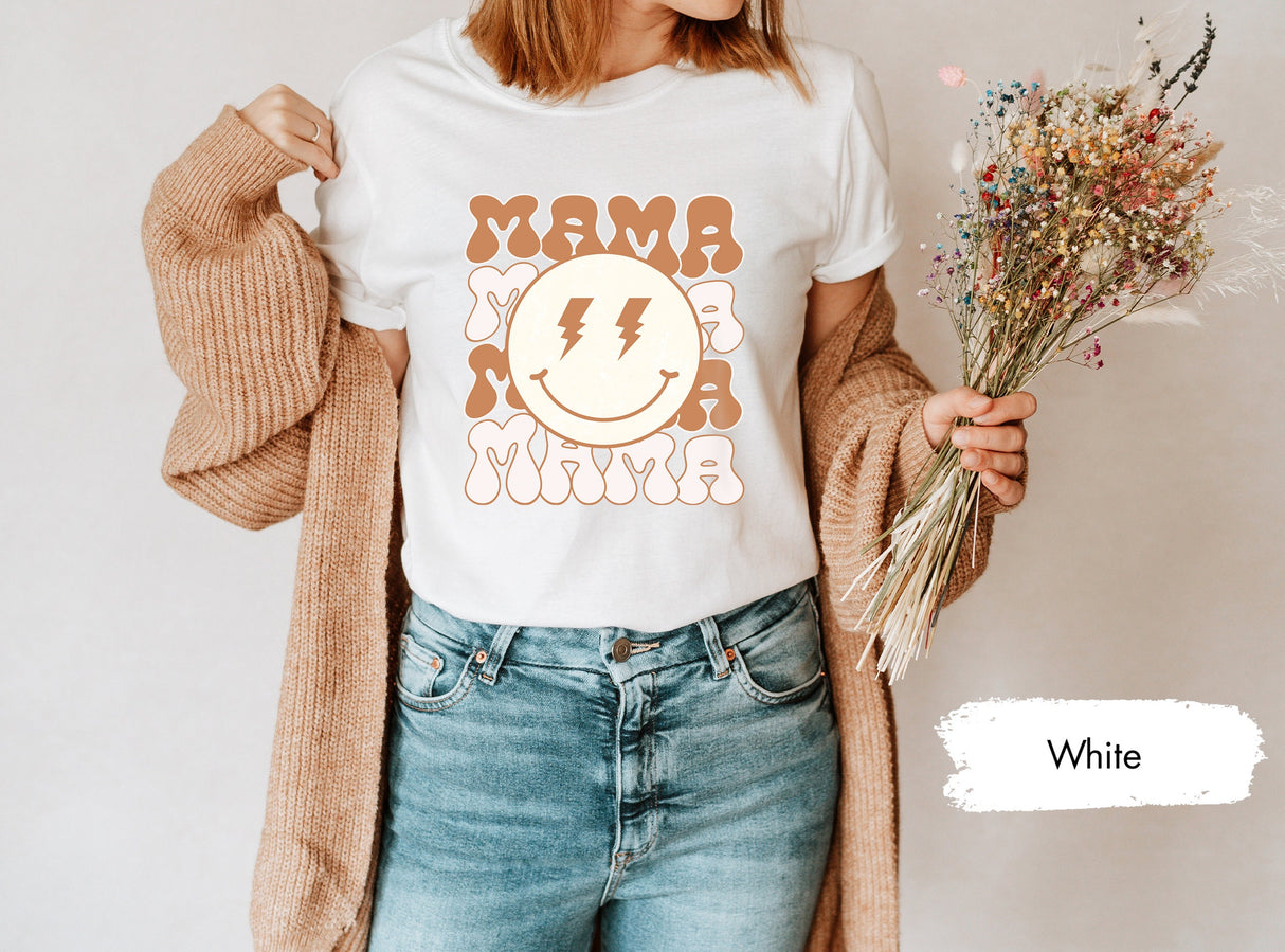 Retro Mama Smiley Face Shirt, Mama Shirt, Mother Shirt, Mothers Day Shirt, Gift for Her, Gift for Mom, Mother Gift, Gift For Mama, Mom Gifts