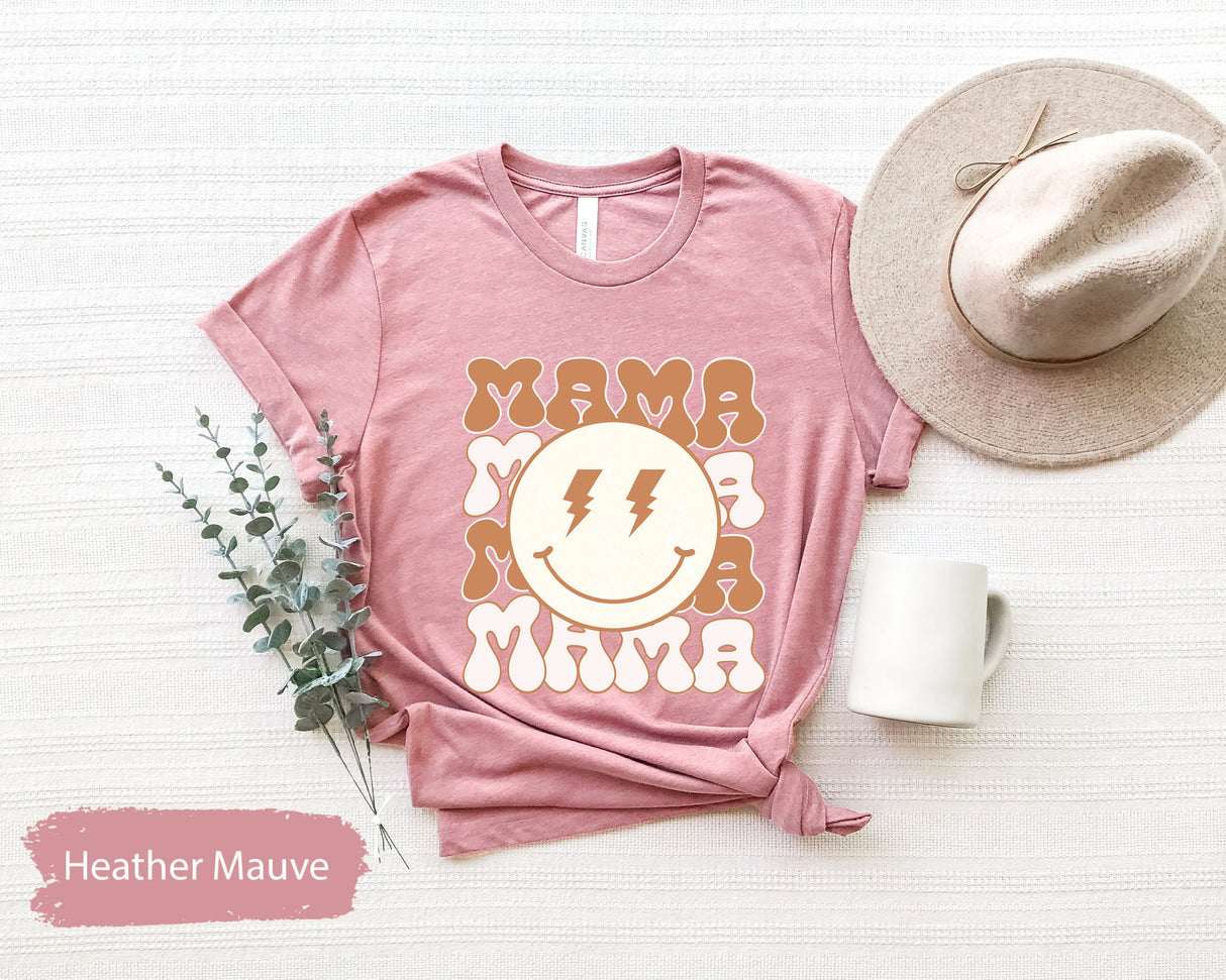 Retro Mama Smiley Face Shirt, Mama Shirt, Mother Shirt, Mothers Day Shirt, Gift for Her, Gift for Mom, Mother Gift, Gift For Mama, Mom Gifts