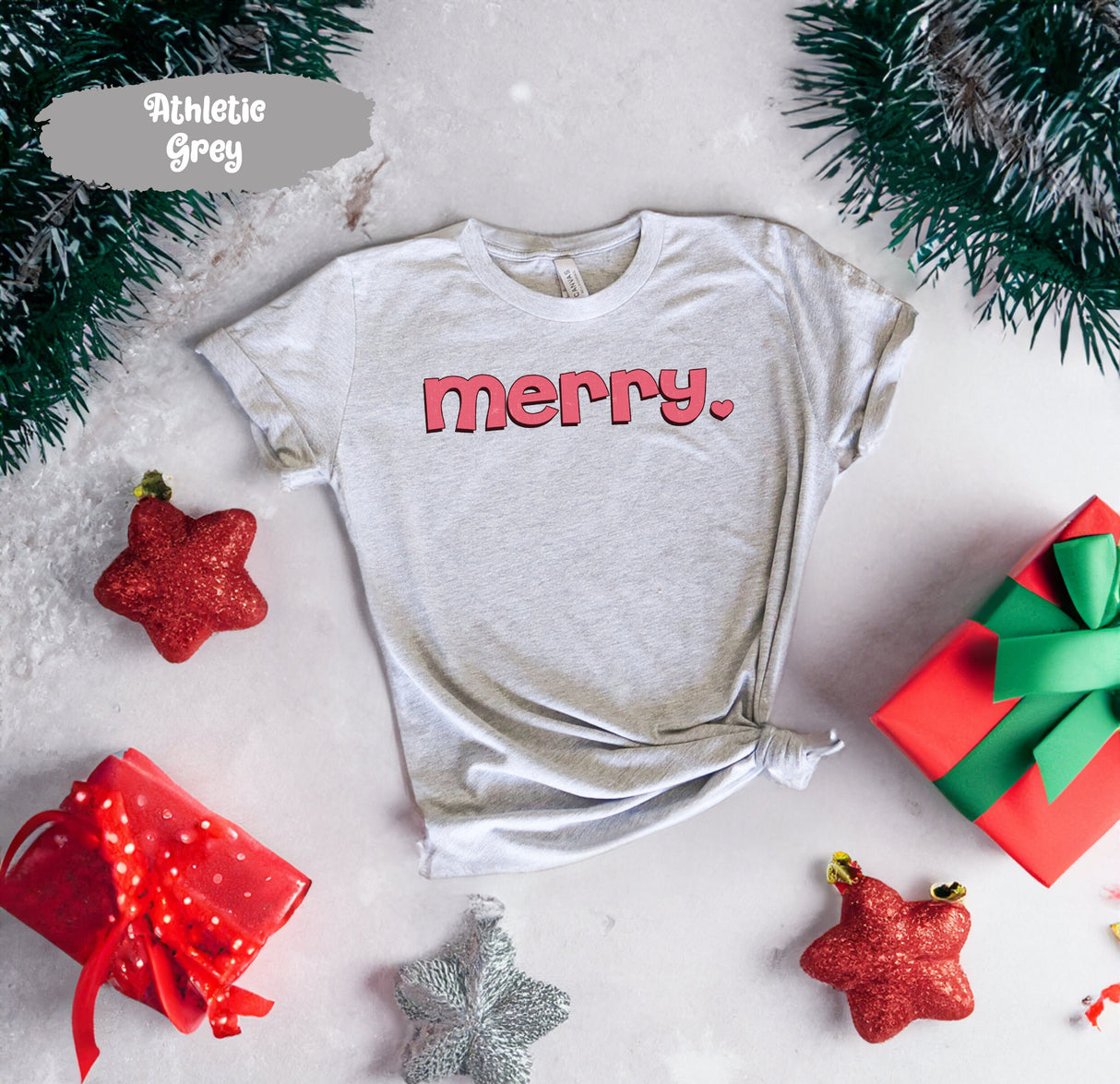 Merry Heart Tee, Merry Shirts, Pink Christmas Shirt, Merry Christmas Tee, Pink Christmas, Cute Christmas Shirt, Cute Womens Shirt, Ho Ho Ho