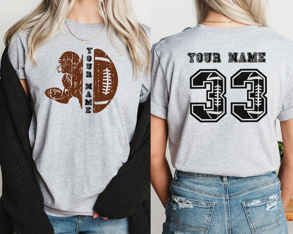 Custom Football, Custom Name Shirt, Personalized Sports, Customizable Shirts, Girls Football, Football Party, Football Tshirts, Football Tee