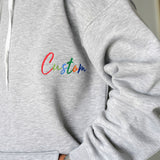 Custom Embroidered Couple Matching Sweatshirt, Custom Embroidered Unisex Hoodie, Personalized Date First Anniversary Gift, Gift for Her, Him - Arria Home