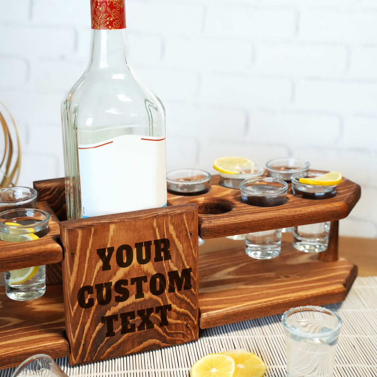 Personalized Engrave Tequila Shot Wooden Board, Housewarming Gift, New Home Gift, Wedding Gift, Engagement Gift, Bride Gift, Tequila Flight - Arria Home