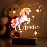 Custom Unicorn Baby Girl Night Lamp, Acrylic Baby Night Light, Unicorn Gift for Daughter, Girl's Room Decor, Personalized Toddler Gifts - Arria Home