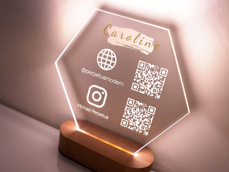 Instagram Facebook Zelle Venmo Cashapp QR Code Sign, Custom Business Payment Sign, Personalized Display Plaque for Small Business - Arria Home