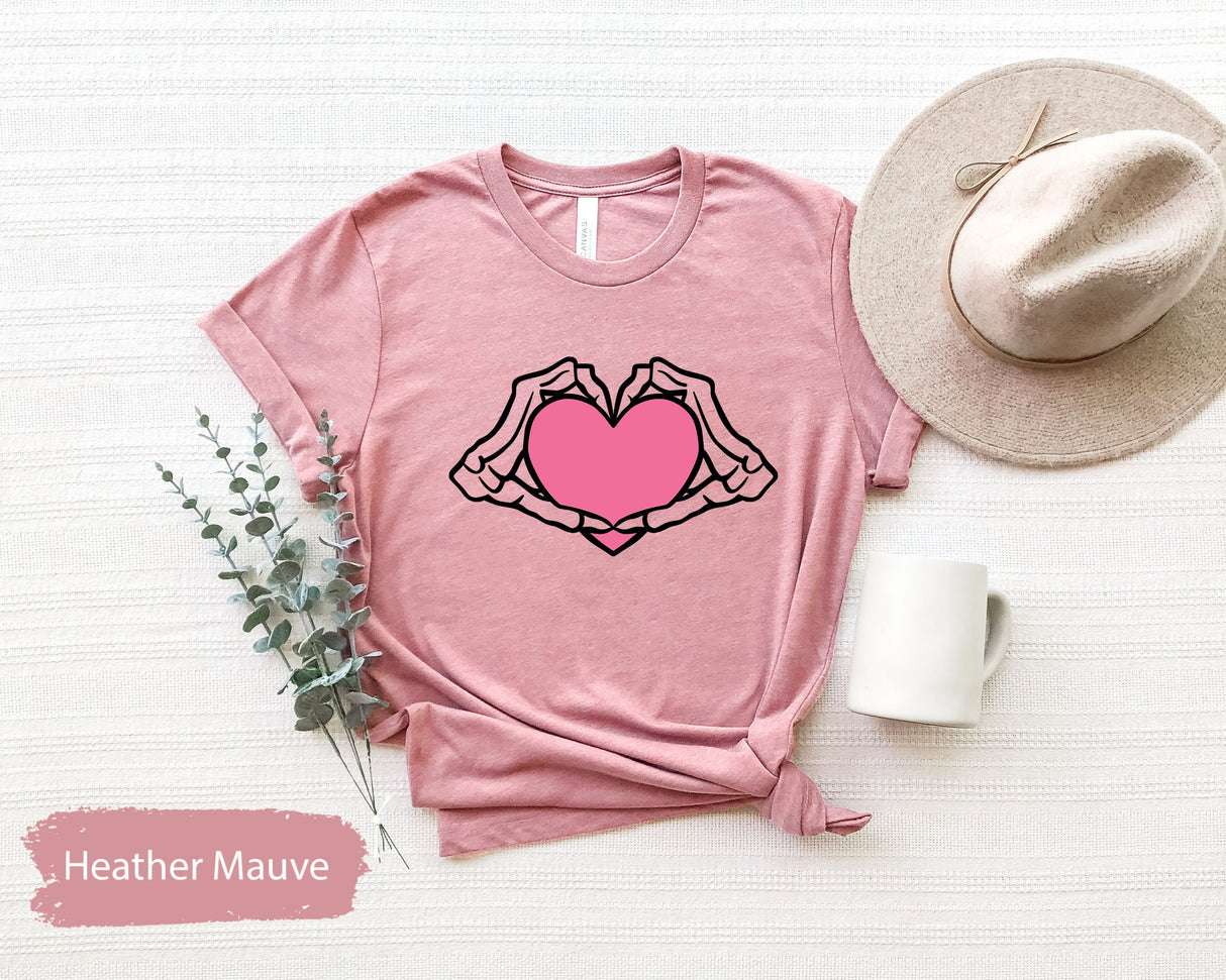 Skeleton Hands Heart Shirt for Valentines Day, Valentines Shirts, Boy Valentines, Kids Valentines, Valentines Gift, Matching Couple Tees