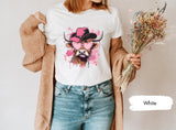 Cow Shirt for Valentines Day, Valentines Shirts, Cowboy Tshirt, Cute Bull T Shirt, Wild West Tees, Couple Gift, Lover Tshirt, Valentines Tee