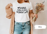 I Love You A Latte, Coffee Lover Tee, Valentines Shirt, Matching Couple Tees, Latte Tshirts, Coffee Shirts, Couple Gifts, Lover T-Shirt