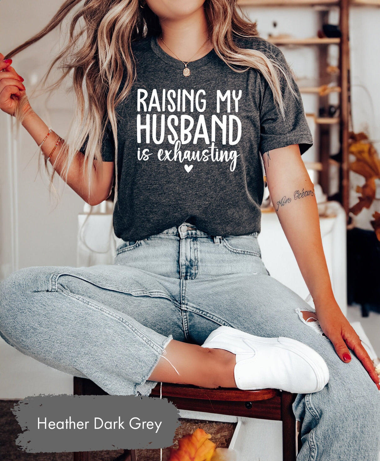 Raising My Husband Is Exhausting Funny Shirt for Valentines Day, Tired Mom Era Tshirt, Gift for Mom, Mothers Day Gift, Wife Tshirts