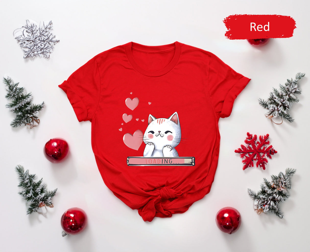 Loading Love Cat Lover Tshirt for Valentines Day, Valentines Shirt, Couple Gifts, Valentines Gifts, Gift for Her, Matching Couple Tees