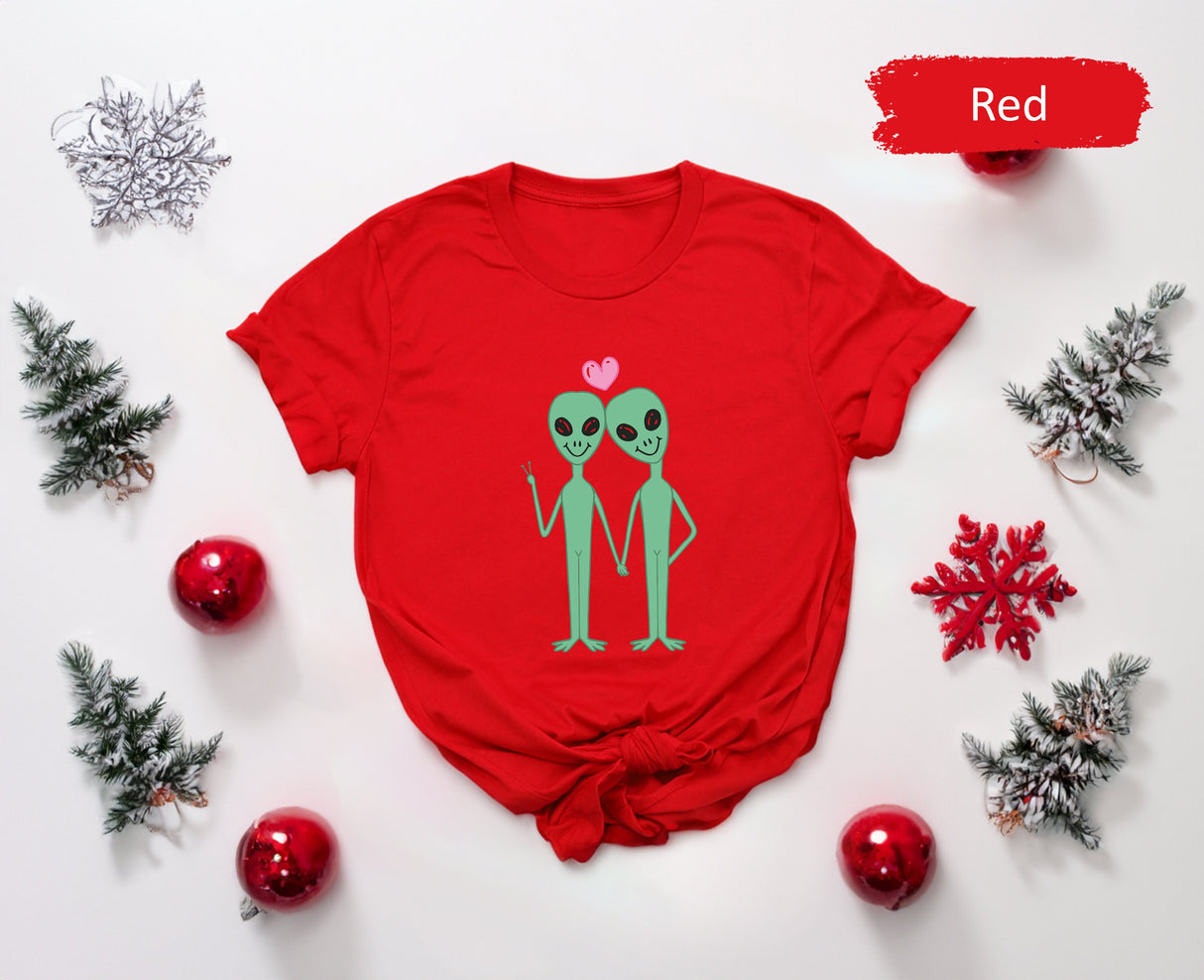 Alien Love Tshirt, Valentines Day, Kids Valentines, Matching Couple Tees, Lover T Shirt, Valentines Gifts, Valentines Shirt, Couple Shirts