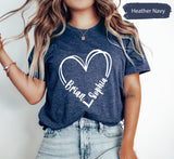 Custom Name Heart Shirt for Valentines Day, Personalized Tshirt, Valentines Gifts, Gift For Her, Couple Shirts, Love Tshirts, Lover T-Shirt