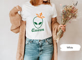 Alien King Queen Matching Couple Tees for Valentines Day, Custom Couple Shirt, Valentines Gifts, Couple Shirts, Lover Tee, Valentines Tshirt