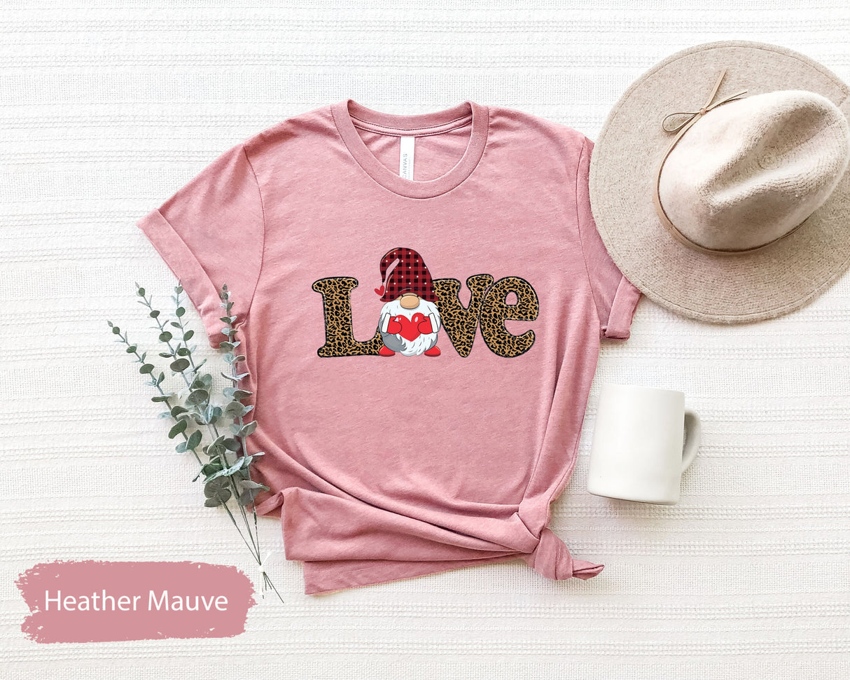 Gnome Love Tshirt for Valentines Day, Lover Tshirts, Kids Valentines, Gift for Her, Valentines Shirt, Valentines Shirts, Gnome T Shirt