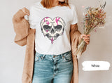 Skull Heart Tshirt, Valentines Day, Skeleton Valentines, Lover Tshirts, Matching Couple Tees, Couple Gifts, Valentines Gifts, Gift for Her