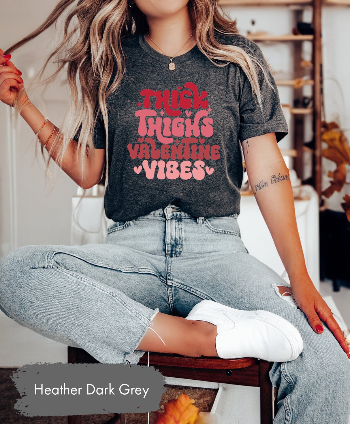 Thick Thighs Valentine Vibes Tshirt, Valentines Gifts, Lover Shirt, Valentines Day, Couple Gift, Gift for Her, Couple Shirt, Valentines Tee