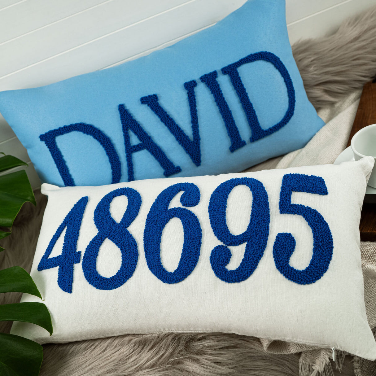 Custom Name Punch Needle Pillow, Personalized Monogram Pillow, Baby Shower Gift, New Mom, Gift for Kids, Baby Announcement, New Baby Gift - Arria Home