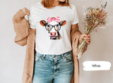 Cow Tshirt, Cute Womens Shirt, Farmer Tees, Gift for Farmer, Farm Gifts, Cute Cow Tee, Wild West Gift, Cow T-Shirt, Cowgirl Tshirts