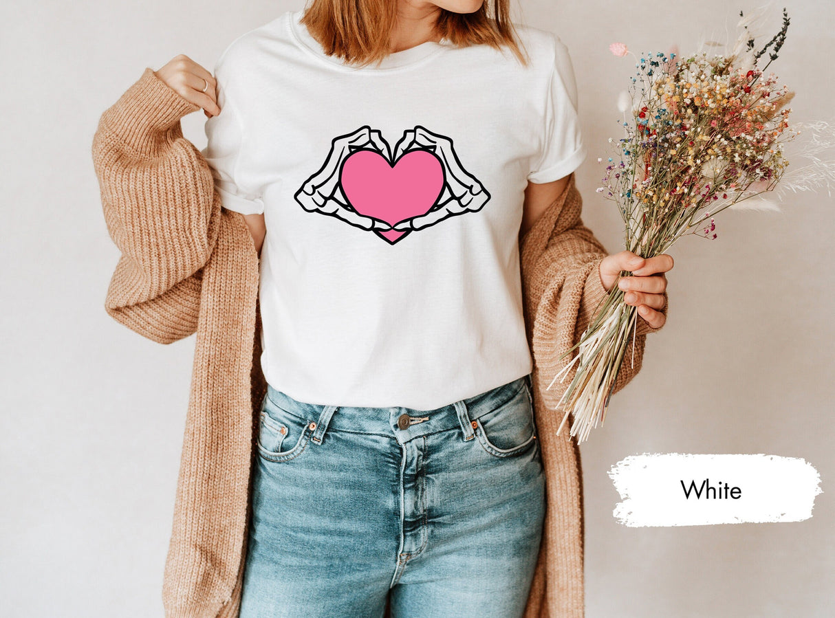 Skeleton Hands Heart Shirt for Valentines Day, Valentines Shirts, Boy Valentines, Kids Valentines, Valentines Gift, Matching Couple Tees